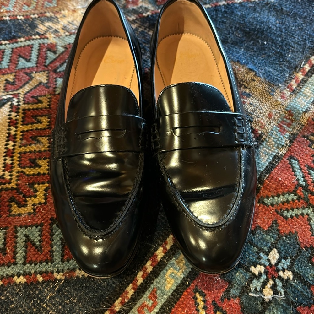J Crew Women’s Patent Leather Penny Loafers Size 6
